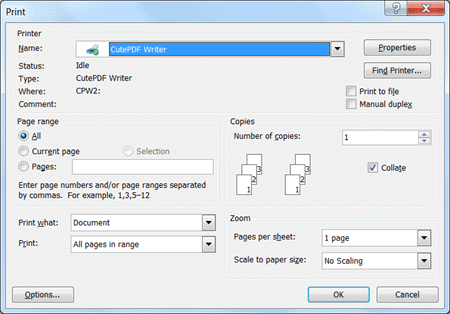 PDF虚拟打印机CutePDF Writer最新版