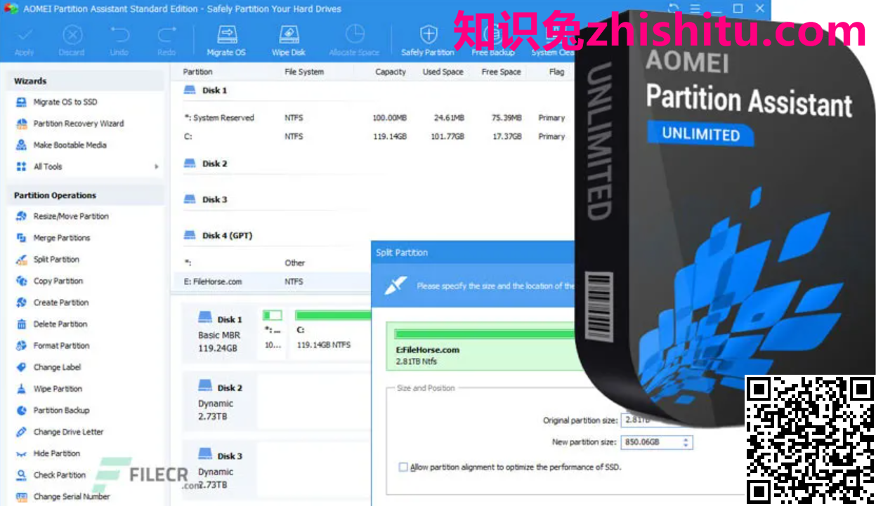 AOMEI Partition Assistant Professional v9.12 磁盘分区管理软件