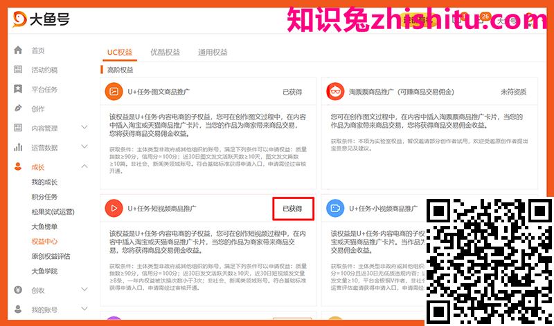大鱼号:基础篇·图文/短视频权益申请攻略