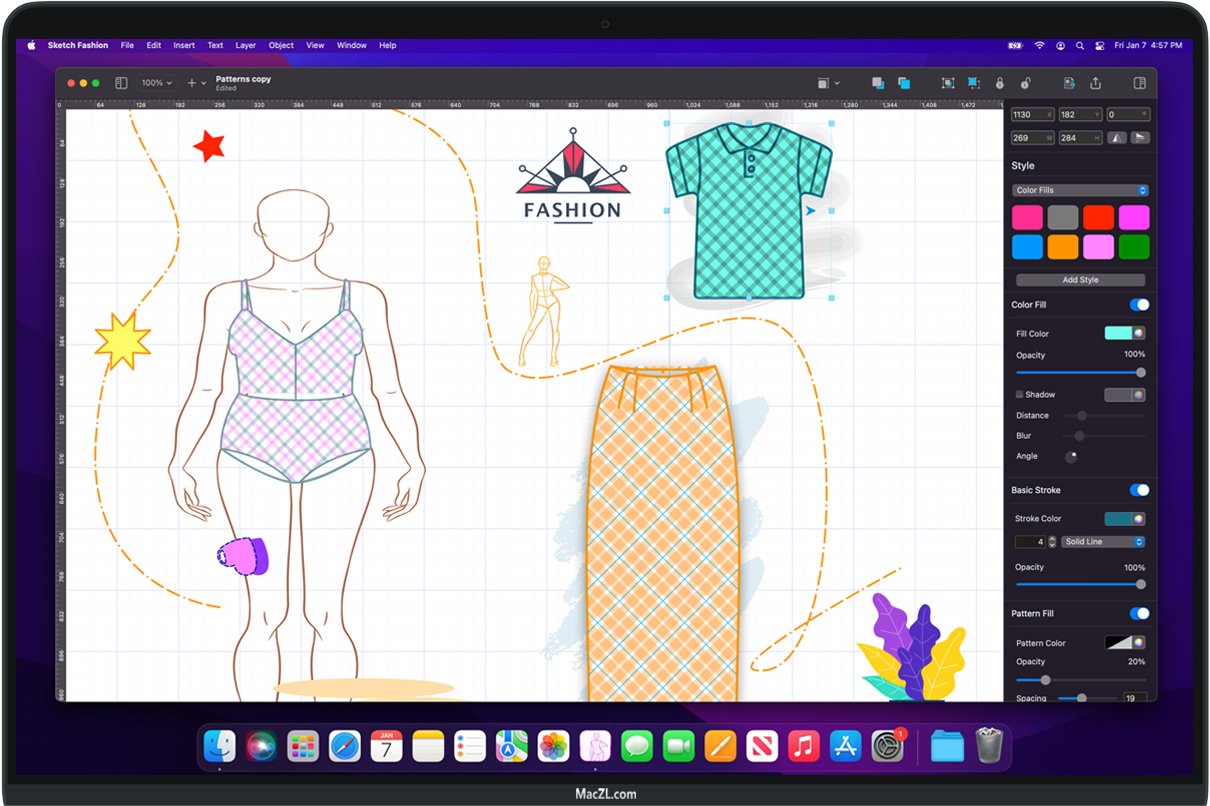 Sketch Fashion for Mac v1.2.4 苹果服装设计创建器 中文完整版下载