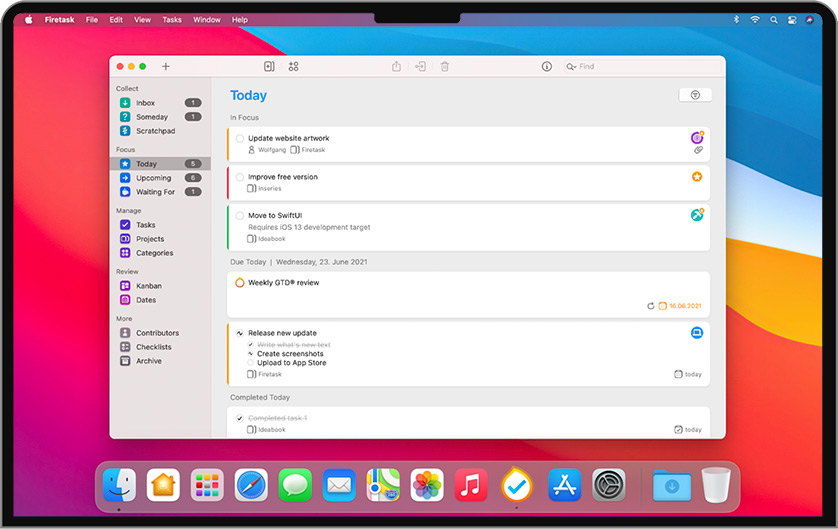 Firetask for Mac v4.7 苹果实用的GTD任务管理应用软件 完整版不限速下载