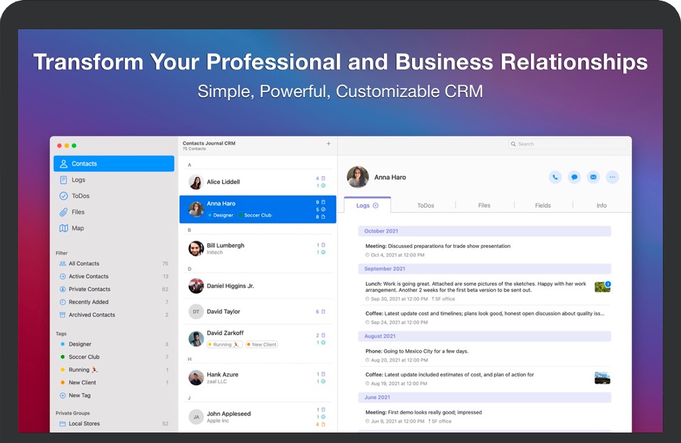 Contacts Journal CRM for Mac v3.1.0 苹果CRM管理软件 破解版下载