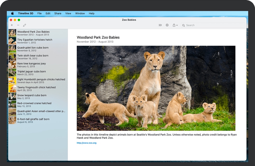 Timeline 3D for Mac v5.3 苹果电脑上的时间轴记事本软件 破解版下载