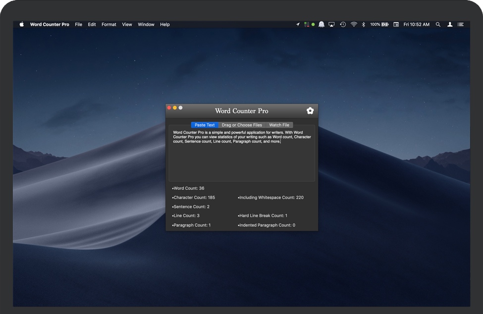 Word Counter Pro for Mac v3.1 字符句子行数段落统计 完整版免费下载