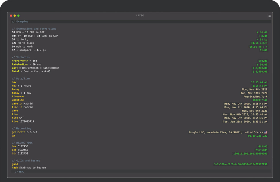 AYBO for Mac v1.21.0 苹果自定义命令行多功能计算应用程序 中文破解版下载