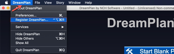 知识兔点击左上角导航栏上的“DreamPlan -> Register DreamPlan”。” alt=”知识兔点击左上角导航栏上的“DreamPlan -> Register DreamPlan”。”/></p>
</li>
<li>
<p>弹出注册窗口,如下图,复制软件包中“序列号”文件里的激活信息,知识兔点击注册窗口上的“Past”把序列号粘贴完成后知识兔点击“Register”按钮。<br /><img decoding= 知识兔点击注册窗口上的“Past”把序列号粘贴完成后知识兔点击“Register”按钮。