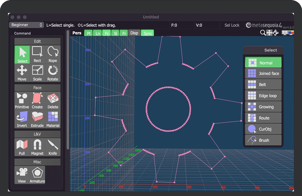 Metasequoia EX for Mac v4.8.1 苹果水杉3DCG 建模软件 破解版下载