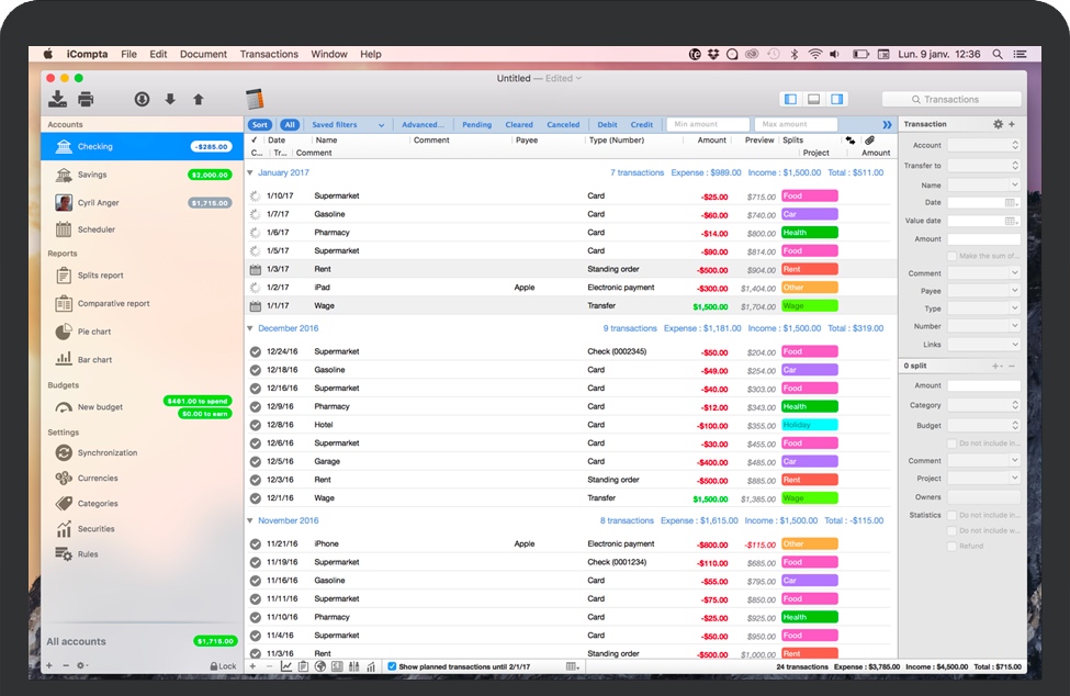 iCompta for Mac v6.0.54 苹果电脑个人财务管理软件 破解版免费下载