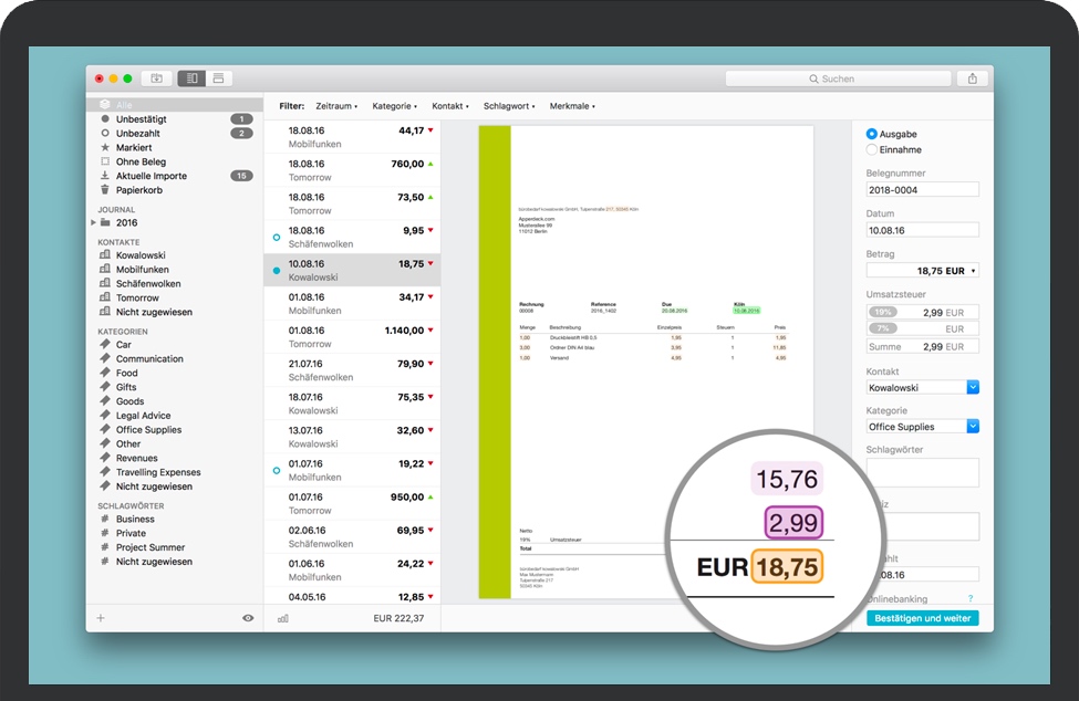 Receipts for Mac v1.9.12b3 苹果税务、会计、财务软件 破解版下载
