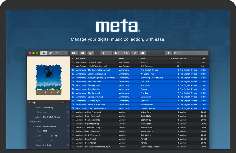 Meta for Mac v2.1.1 苹果数字音乐标签编辑器 中文汉化破解版下载