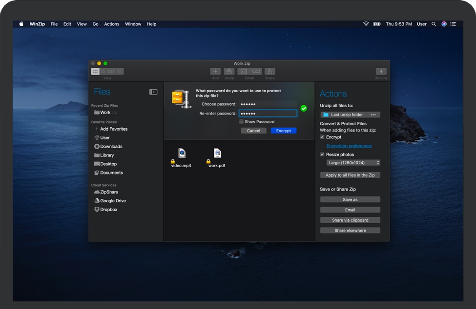 WinZip Pro 9 for Mac v9.0 苹果压缩解压缩软件 破解版不限速下载