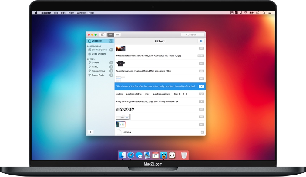 Pastebot for Mac v2.4.2 苹果电脑高级剪贴板管理器 完整版免费下载