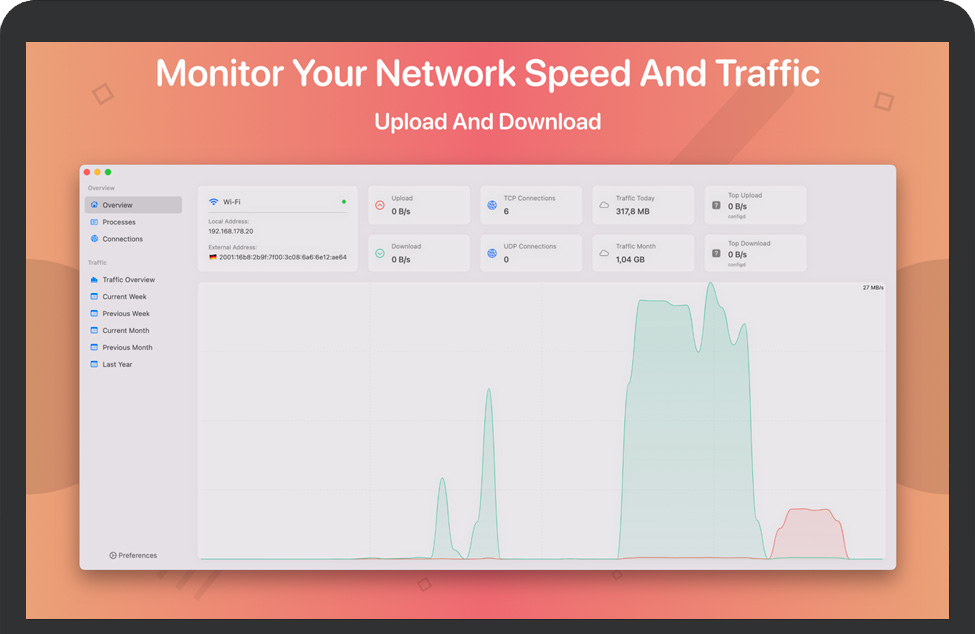 NetWorker Pro for Mac v8.3.0 苹果电脑显示网络网速信息 中文完整版免费下载