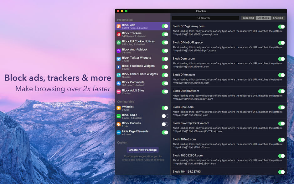1Blocker for Mac v1.4.5 Safari广告拦截工具 破解版下载