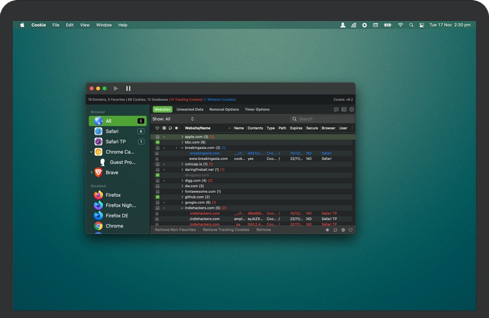 Cookie for Mac v6.7.4 苹果浏览器cookie管理器 隐私保护 完整版免费下载