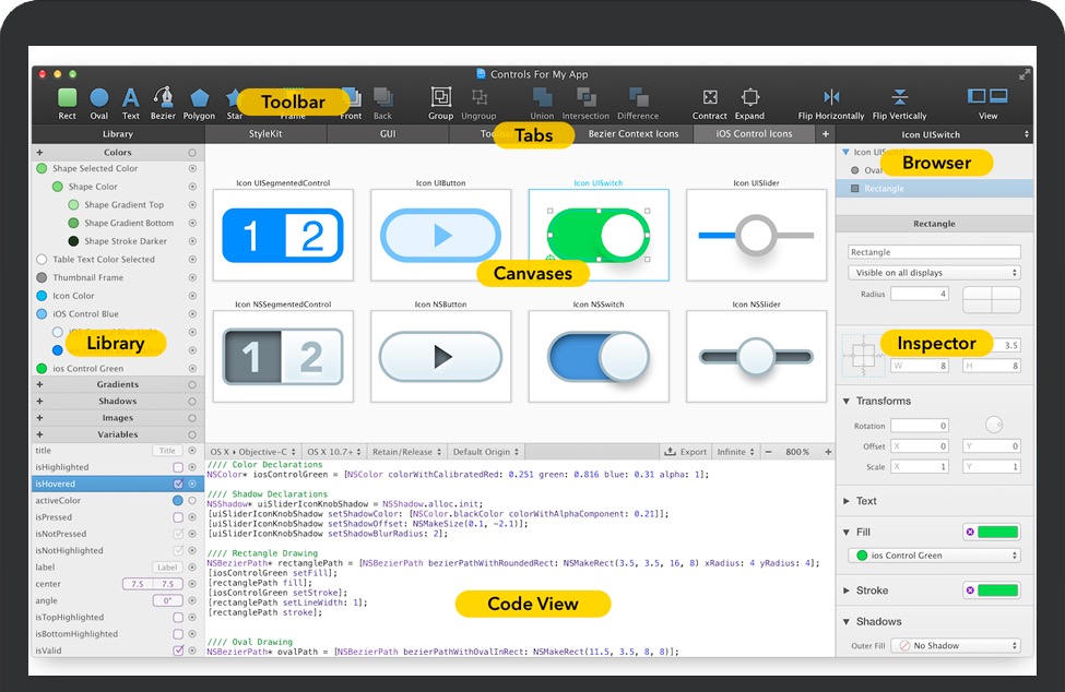 PaintCode 3 for Mac v3.5.1 苹果电脑矢量绘图并生成绘图代码 破解版下载