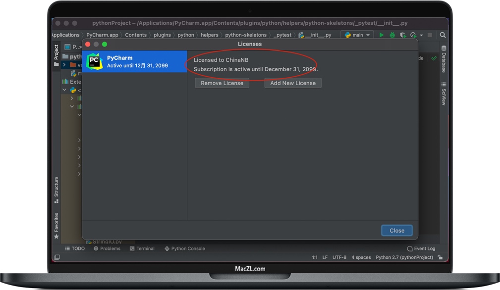 PyCharm Pro 激活完成 PyCharm Pro 激活完成