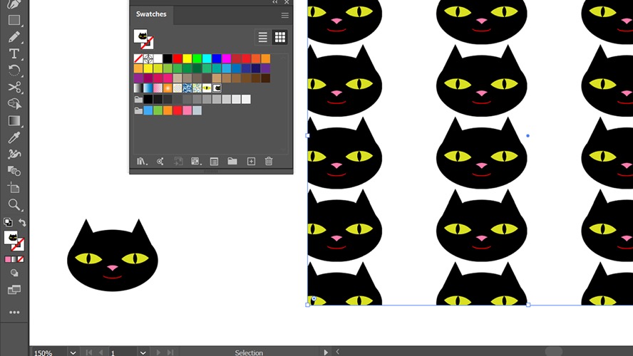 4-illustrator Mac用作样例图案的猫向量.jpg 4-illustrator Mac用作样例图案的猫向量.jpg