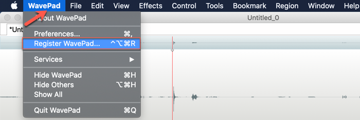 知识兔点击左上角导航栏的 Register WavePad… 知识兔点击左上角导航栏的 Register WavePad…