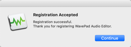 WavePad for Mac 激活完成 WavePad for Mac 激活完成