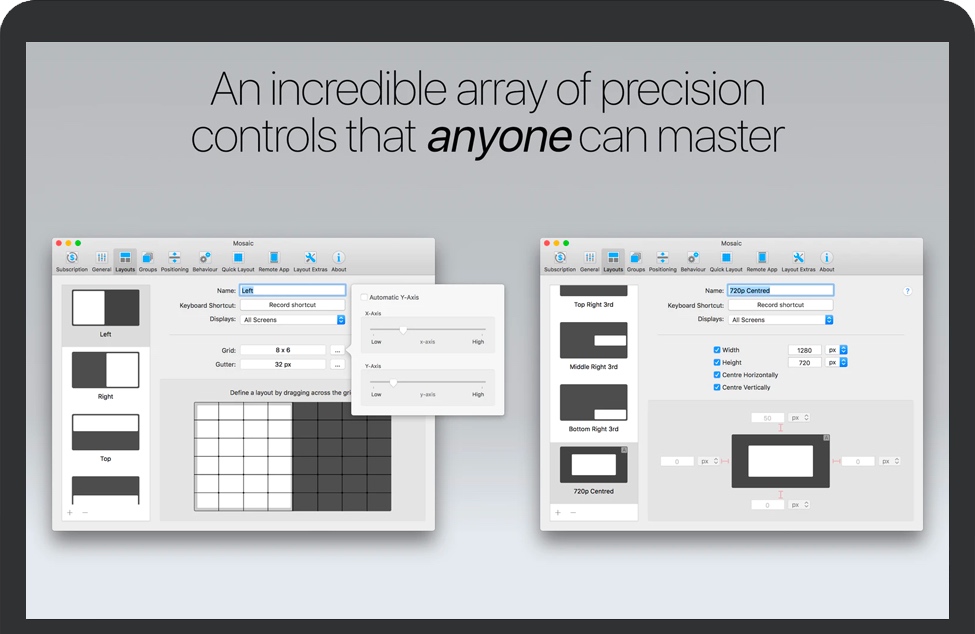 Mosaic Pro for Mac v1.3.3 苹果电脑杂乱的窗口整理神器 破解版下载