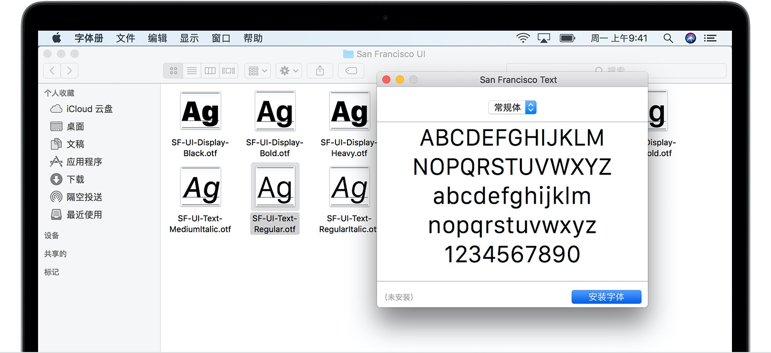 macOS字体手册安装 macOS字体手册安装