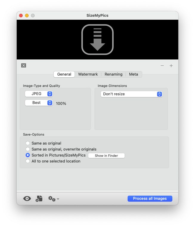 SizeMyPics For Mac图片批量处理工具 V1.8.0