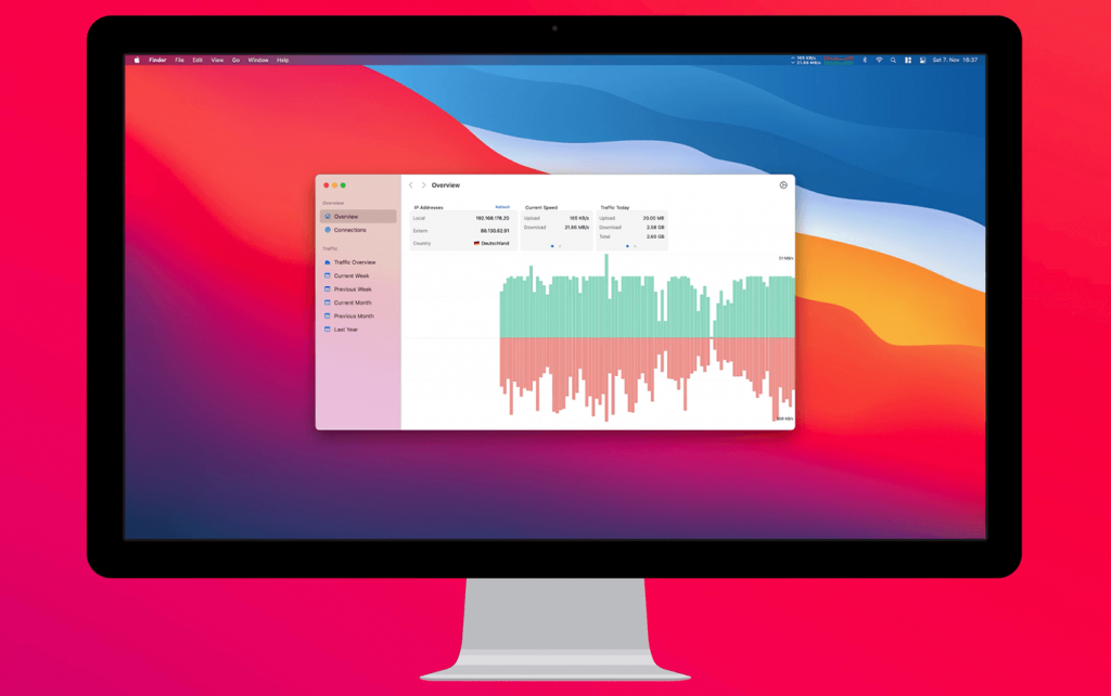 NetWorker Pro for Mac v8.3.0 显示网络网速信息 中文破解版下载