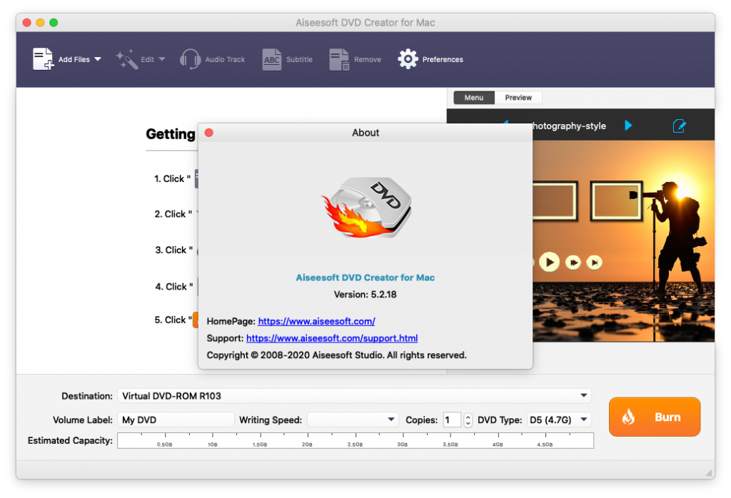 Aiseesoft DVD Creator For Mac视频DVD刻录工具 V5.2.18.99284 -