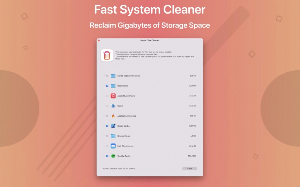 Magic Disk Cleaner For Mac磁盘垃圾清理工具 V1.3.0