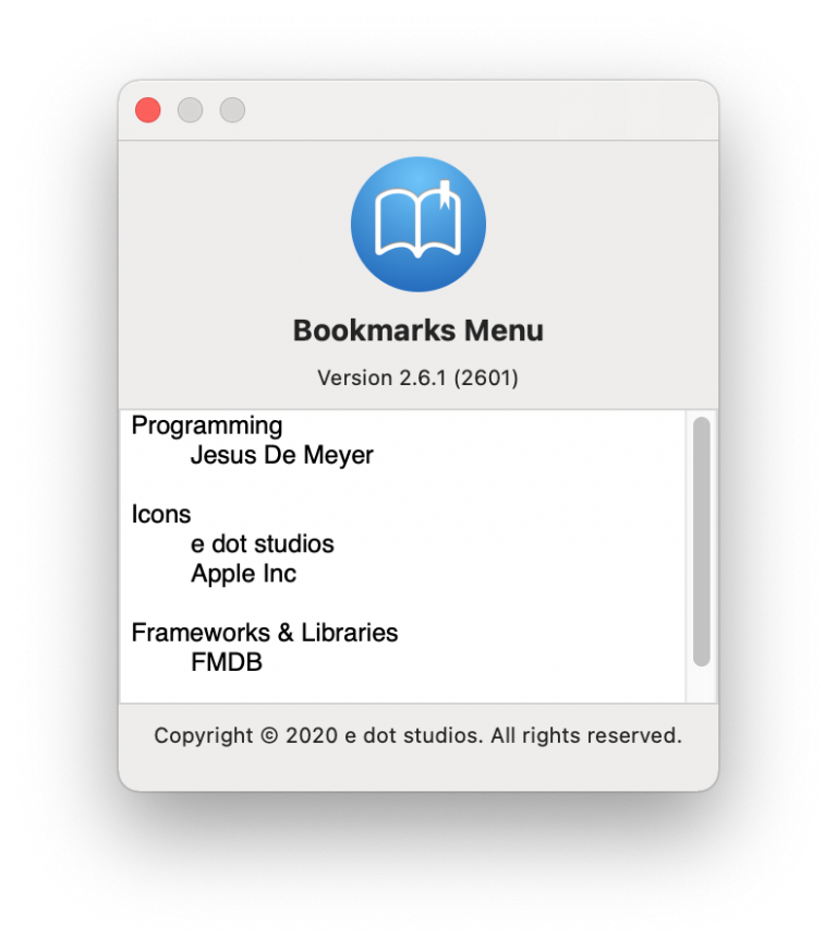 Bookmarks Menu For Mac书签管理工具 V2.6.1 -