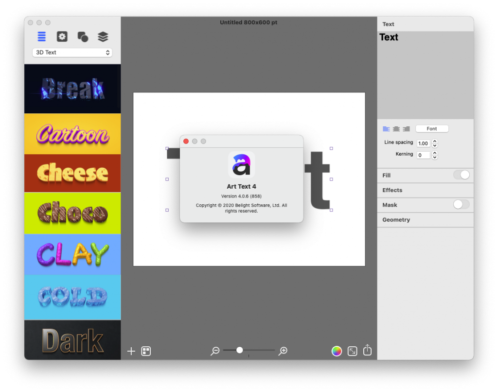 Art Text For Mac简单易用的艺术文字图标设计工具 V4.0.6