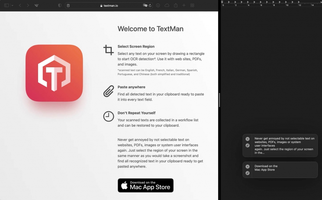 TextMan For Mac一款OCR文本识别工具 V1.6