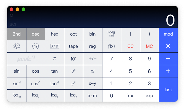 PCalc for Mac v4.9.1 科学计算器 破解版下载