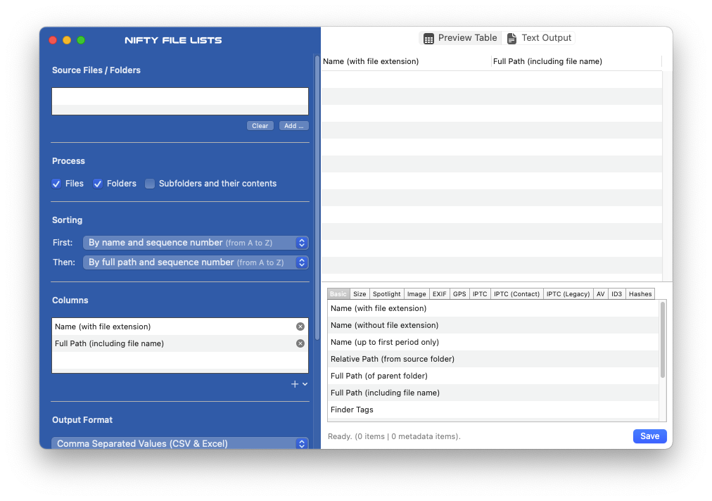 Nifty File Lists For Mac文件列表办公工具 V1.12