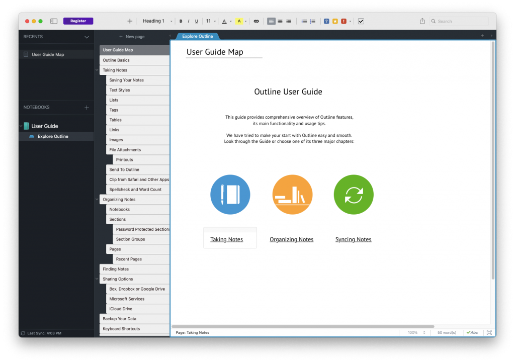 Outline For Mac优秀的笔记工具 V3.2203.1