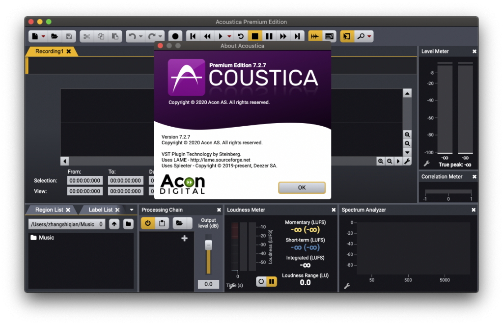 Acoustica Premium Edition for Mac v7.2.7 数字音频编辑器 破解版下载 -