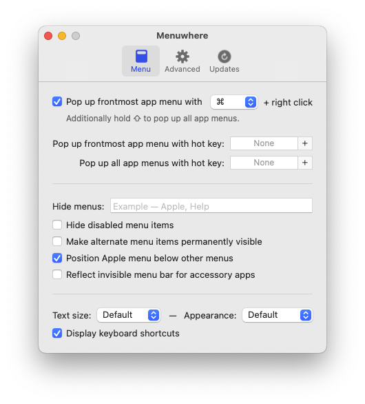 Menuwhere For Mac菜单栏便捷工具 V2.2.1