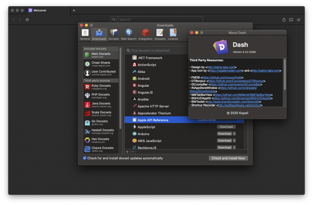 Dash for Mac v5.3.0 破解版下载 最好用的API文档工具 -