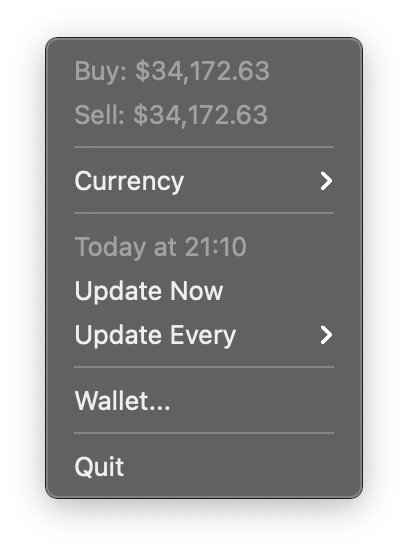 Bitcoin Bar for Mac v1.1 比特币汇率查询工具 破解版下载 -