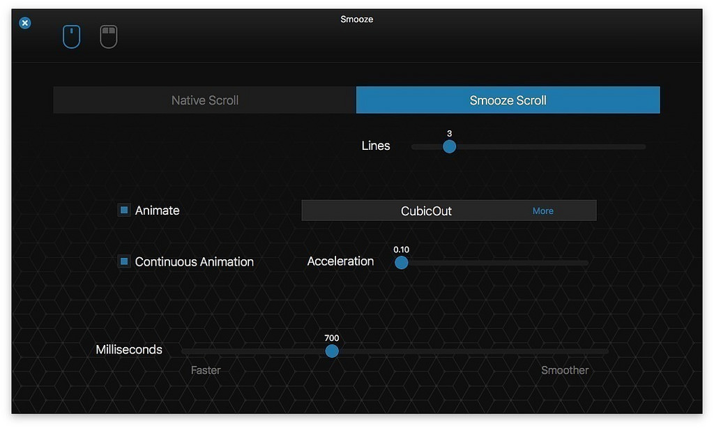 Smooze Pro 2.0.40 平滑滚动和鼠标增强 Smooze Pro 2.0.40 平滑滚动和鼠标增强