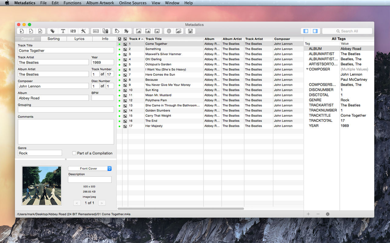 Metadatics 1.6.9 音频元数据编辑器 Metadatics 1.6.9 音频元数据编辑器