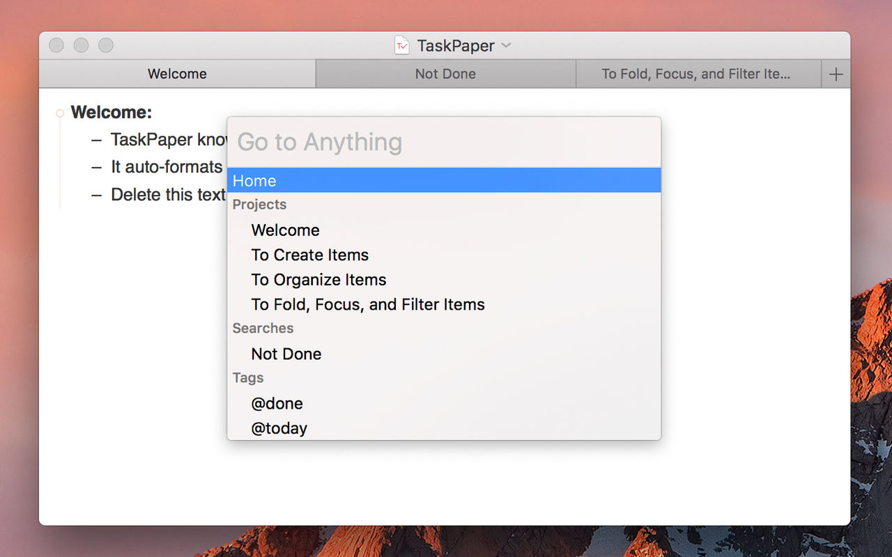 TaskPaper 3.9 纯文本待办事项列表 TaskPaper 3.9 纯文本待办事项列表
