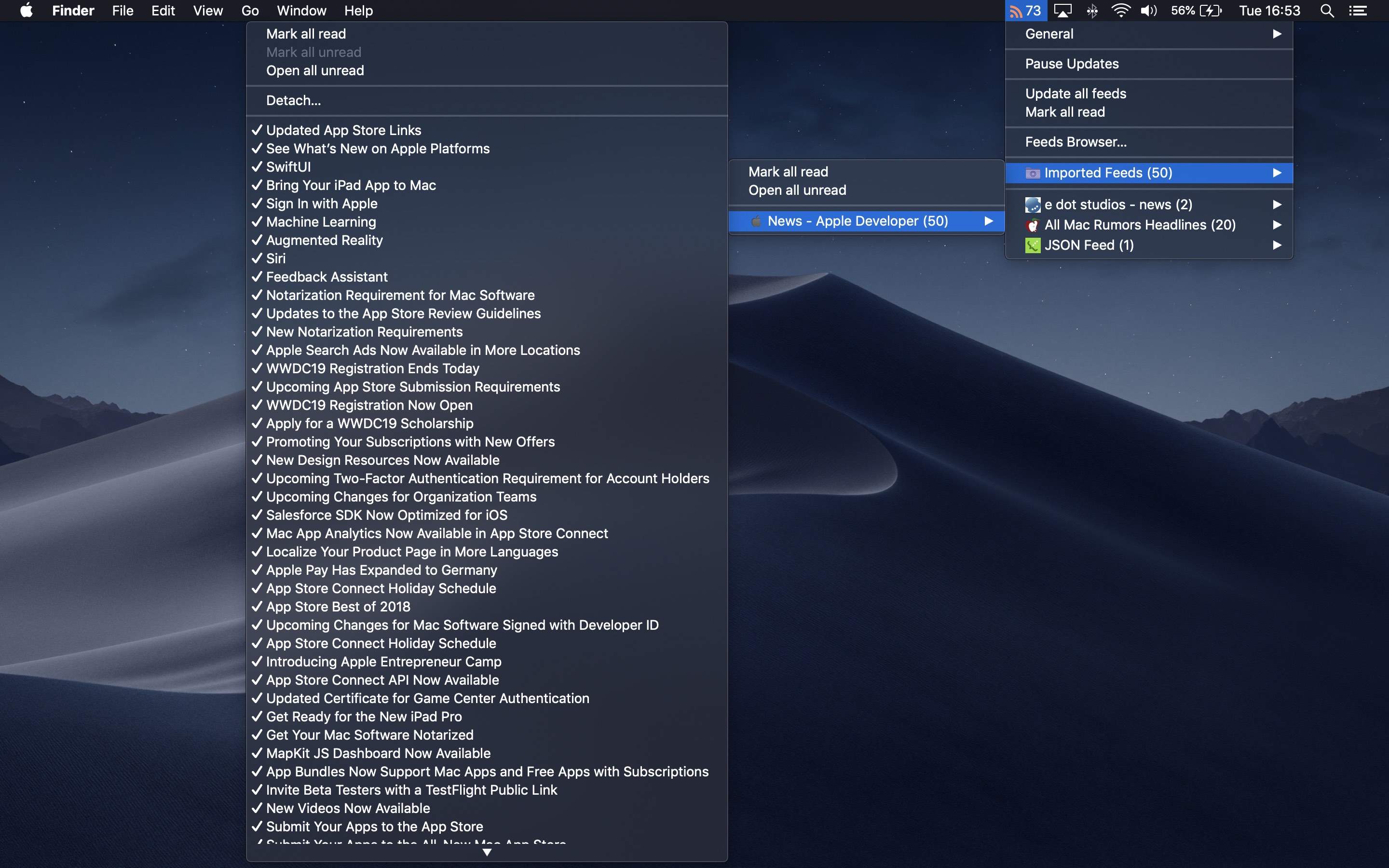 RSS Menu 3.3.1 菜单栏的RSS阅读管理器
