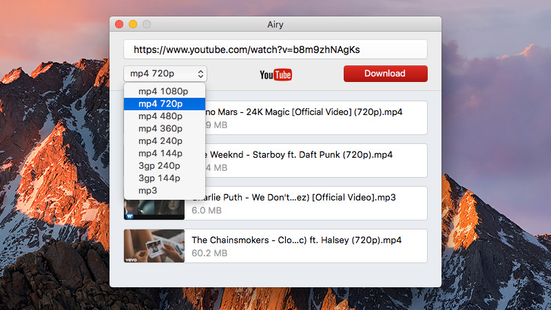 Airy 3.26 下载Youtube视频的工具软件 Airy 3.26 下载Youtube视频的工具软件