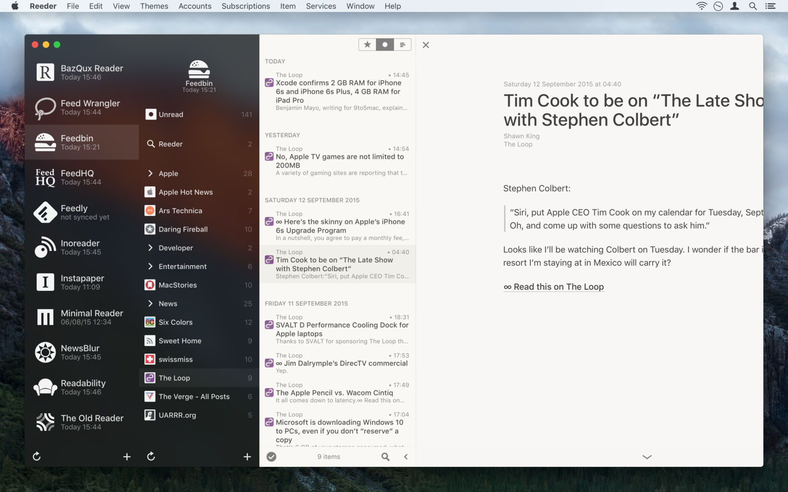 Reeder 5.2.2 支持RSS服务的阅读器 Reeder 5.2.2 支持RSS服务的阅读器
