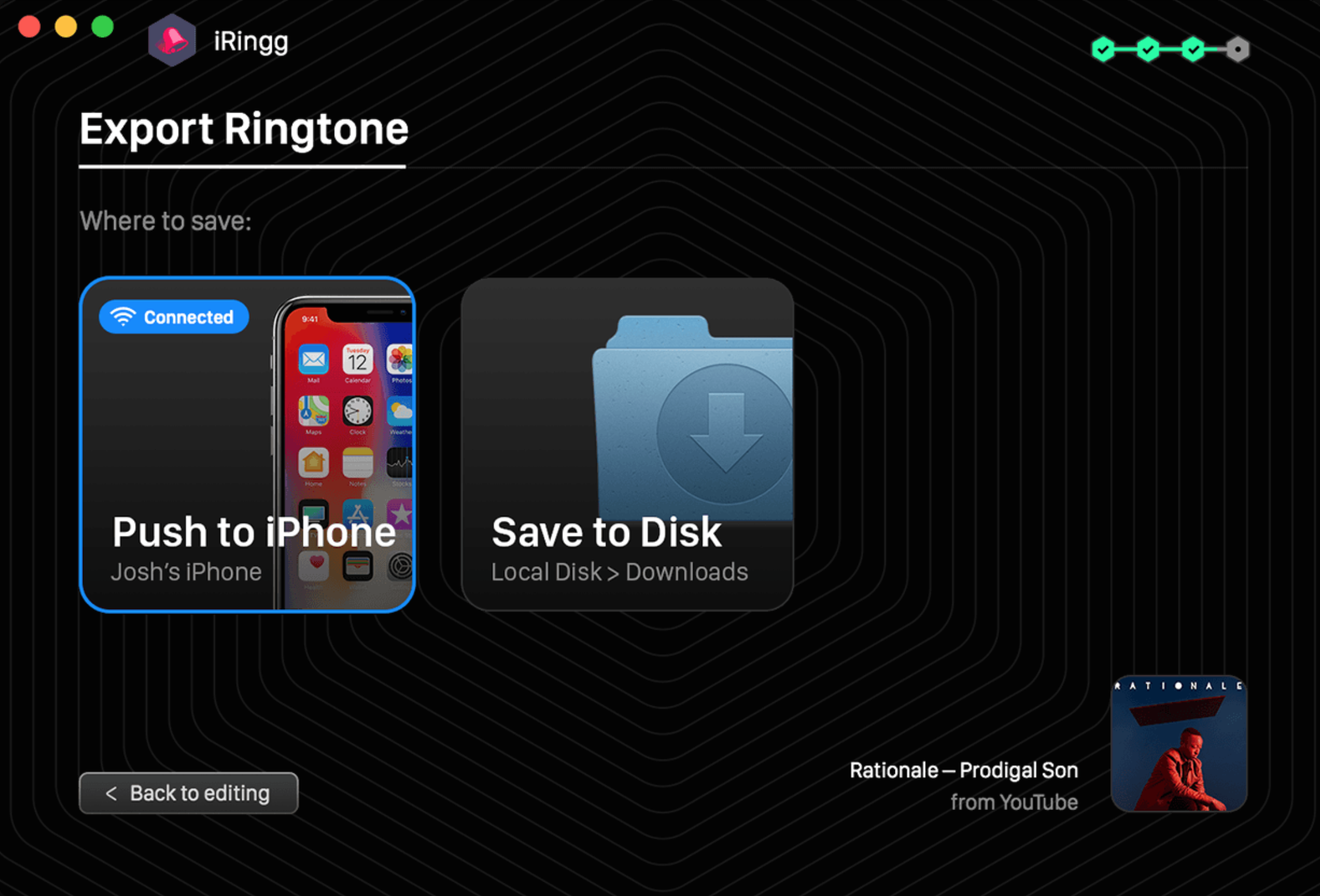 iRingg 4.0.16 创建铃声并推送iPhone iRingg 4.0.16 创建铃声并推送iPhone