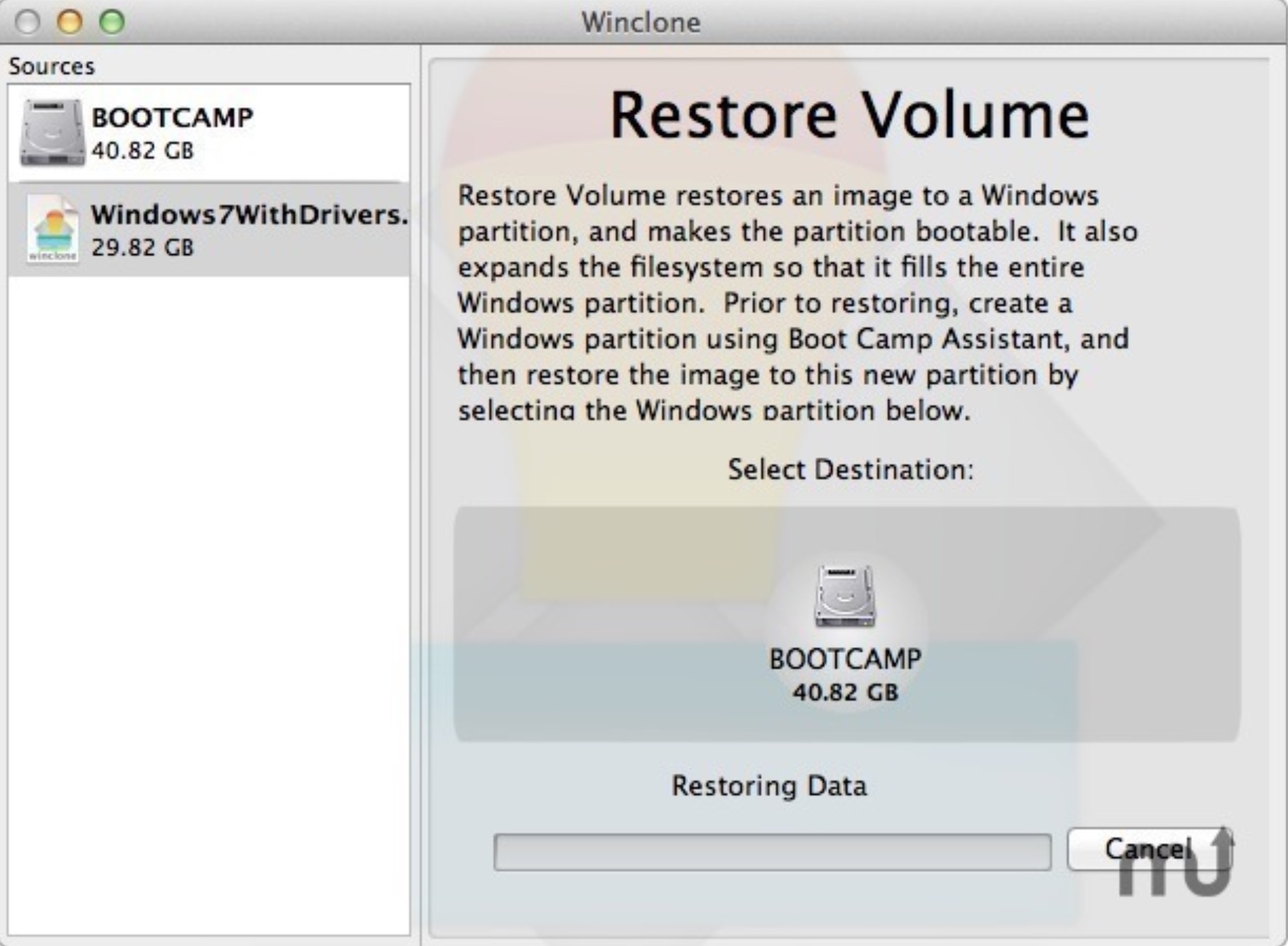 Winclone Pro 10.1 克隆你的Boot Camp分区 Winclone Pro 10.1 克隆你的Boot Camp分区