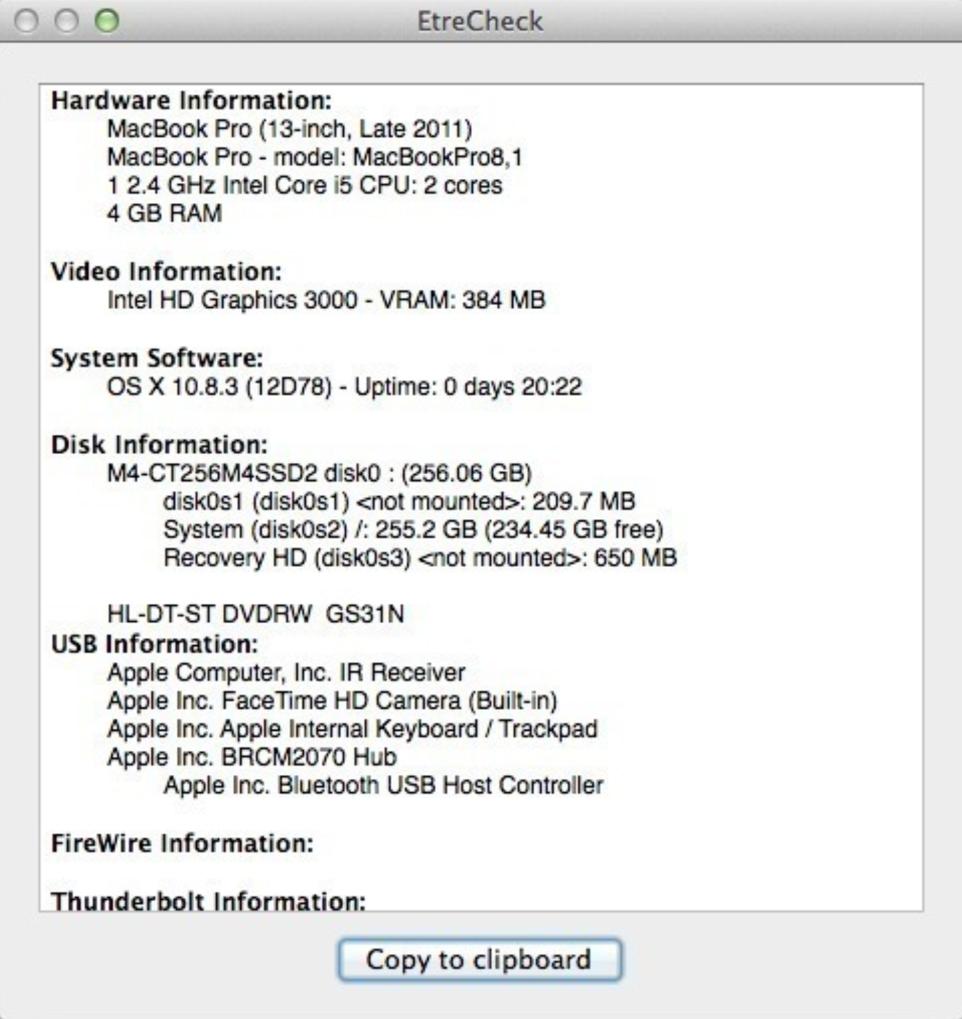 EtreCheck Pro 6.5.2 显示系统配置 EtreCheck Pro 6.5.2 显示系统配置