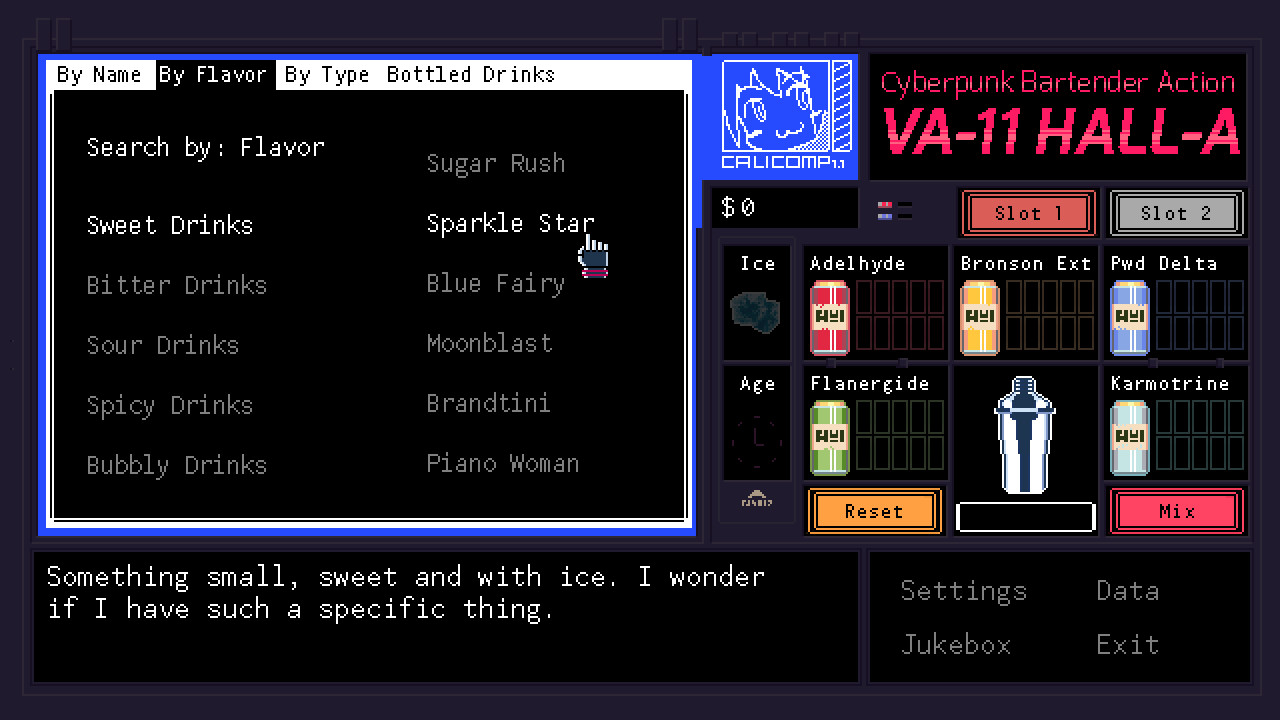 VA-11 Hall-A:赛博朋克酒保行动(Cyberpunk Bartender Action) 1.0.30 像素风调酒师模拟游戏 VA-11 Hall-A:赛博朋克酒保行动(Cyberpunk Bartender Action) 1.0.30 像素风调酒师模拟游戏